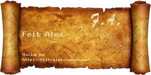Feit Alex névjegykártya